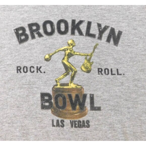 Brooklyn Bowl Las Vegas Logo Tee 2X Gray Short Sleeve Cotton Blend USA Made - Picture 3 of 6